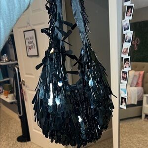 Viral Trending Black Sequin Women's shoulder bag